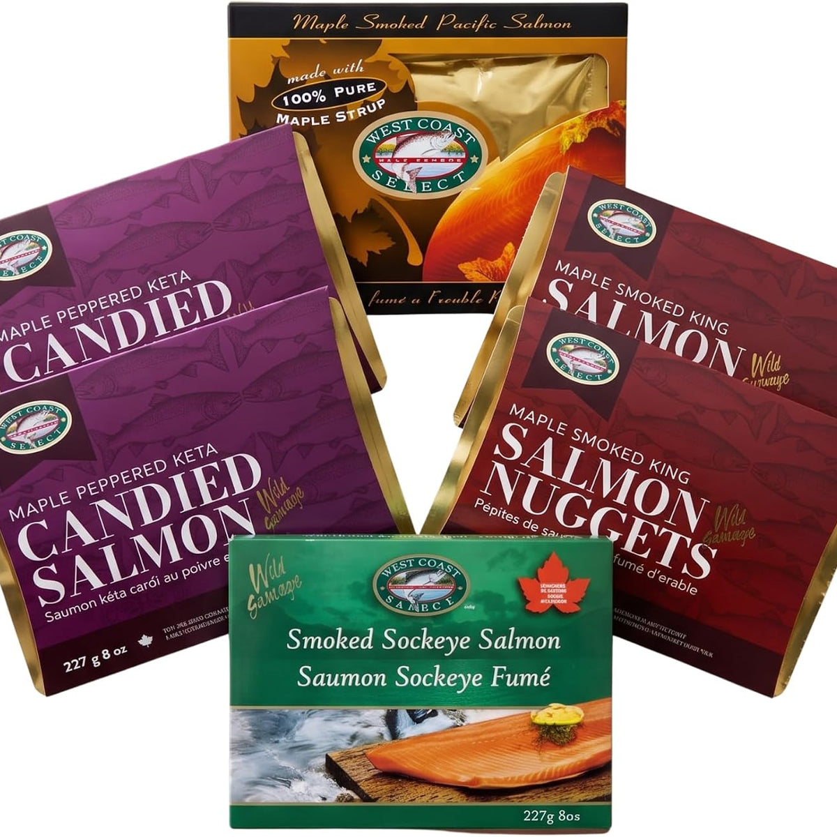 Canadian Smoked Salmon Sampler — 6-piece wild salmon gift collection
