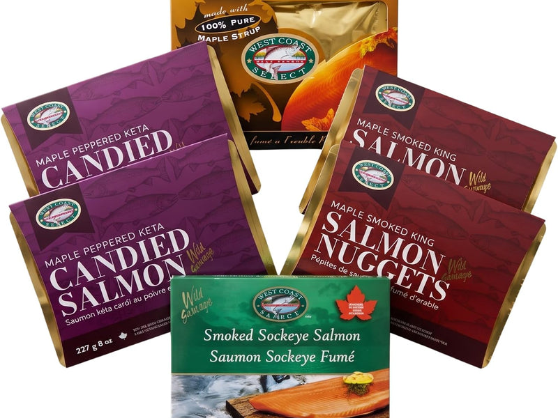 Canadian Smoked Salmon Sampler — 6-piece wild salmon gift collection