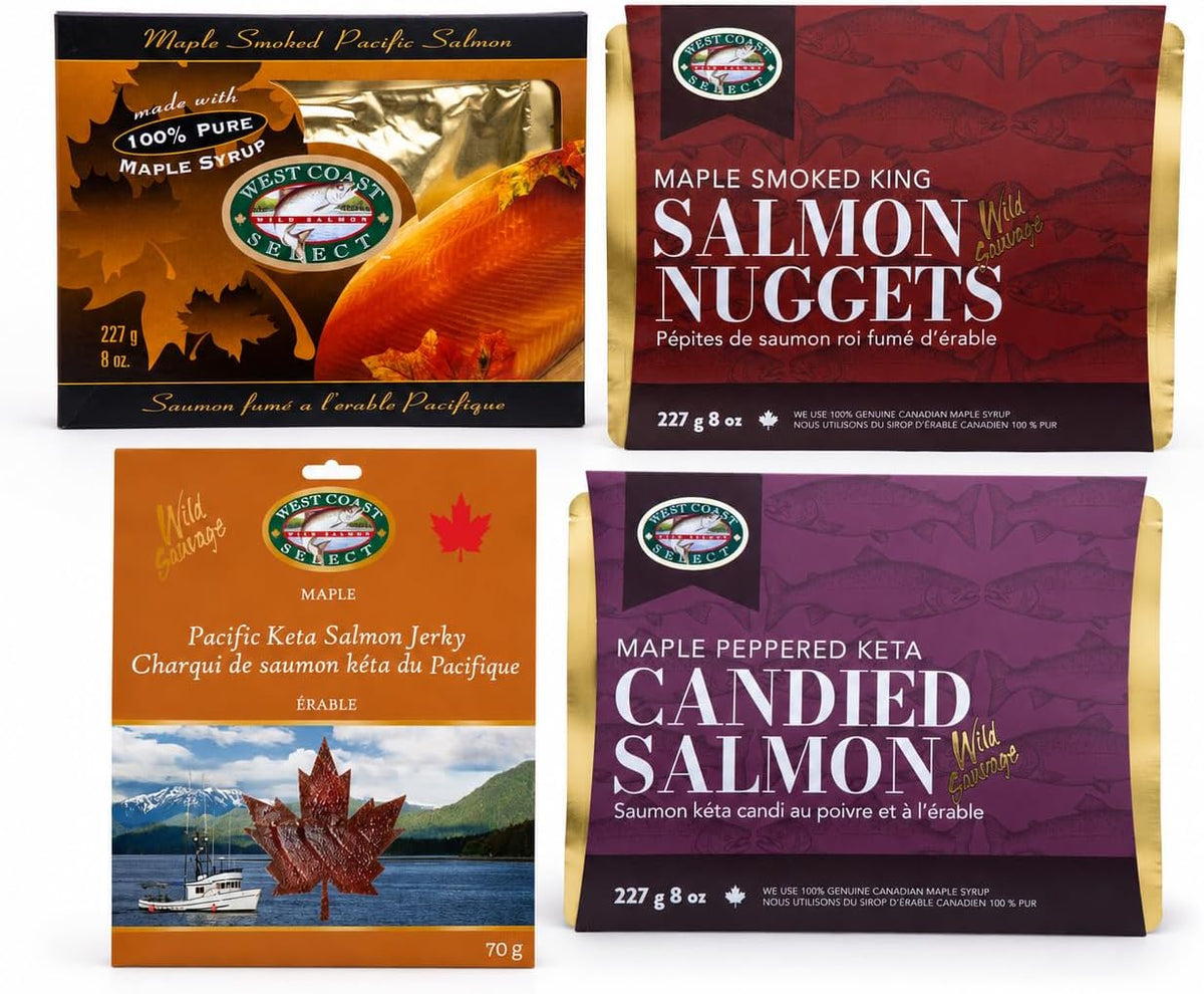 Canadian Maple Salmon Collection — 4-piece maple salmon gift box