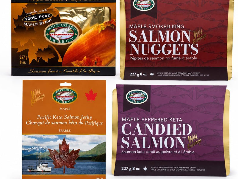 Canadian Maple Salmon Collection — 4-piece maple salmon gift box