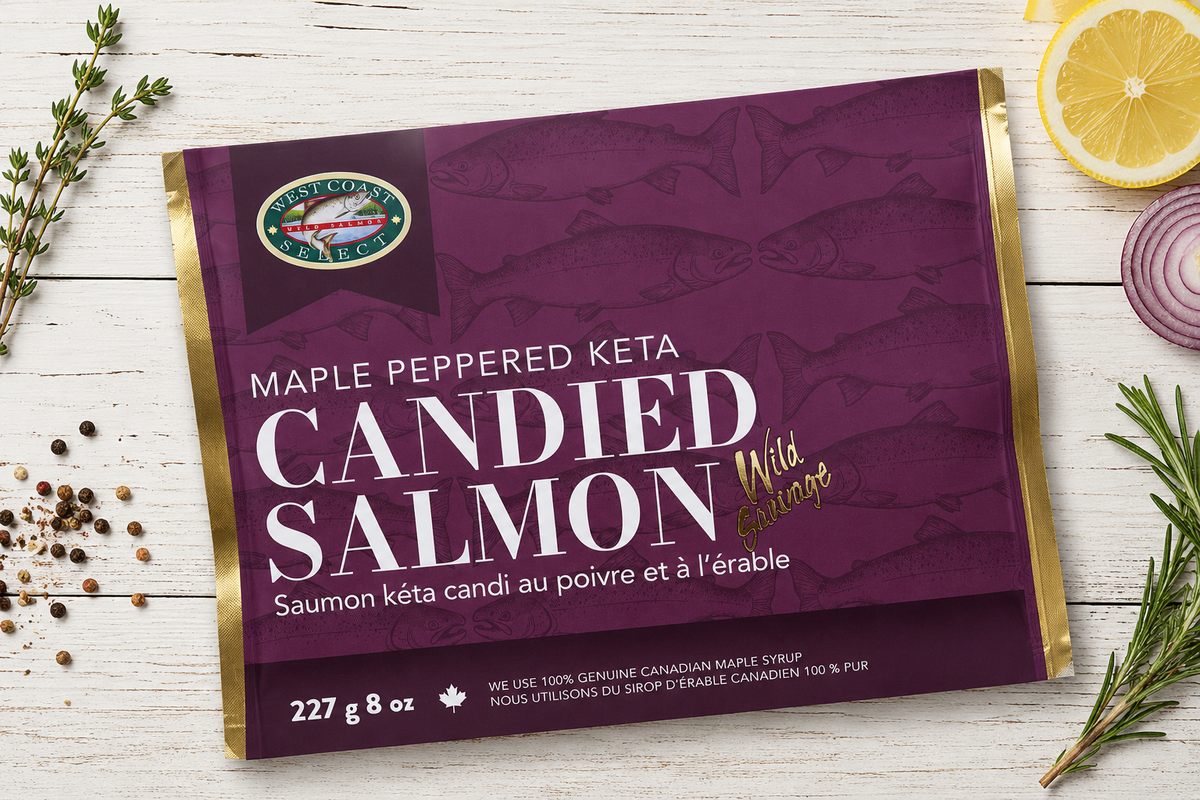 Maple Peppered Candied Smoked Salmon