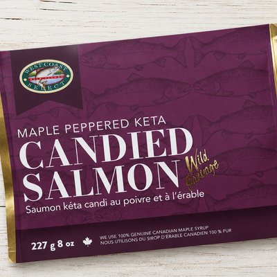 Maple Peppered Candied Smoked Salmon