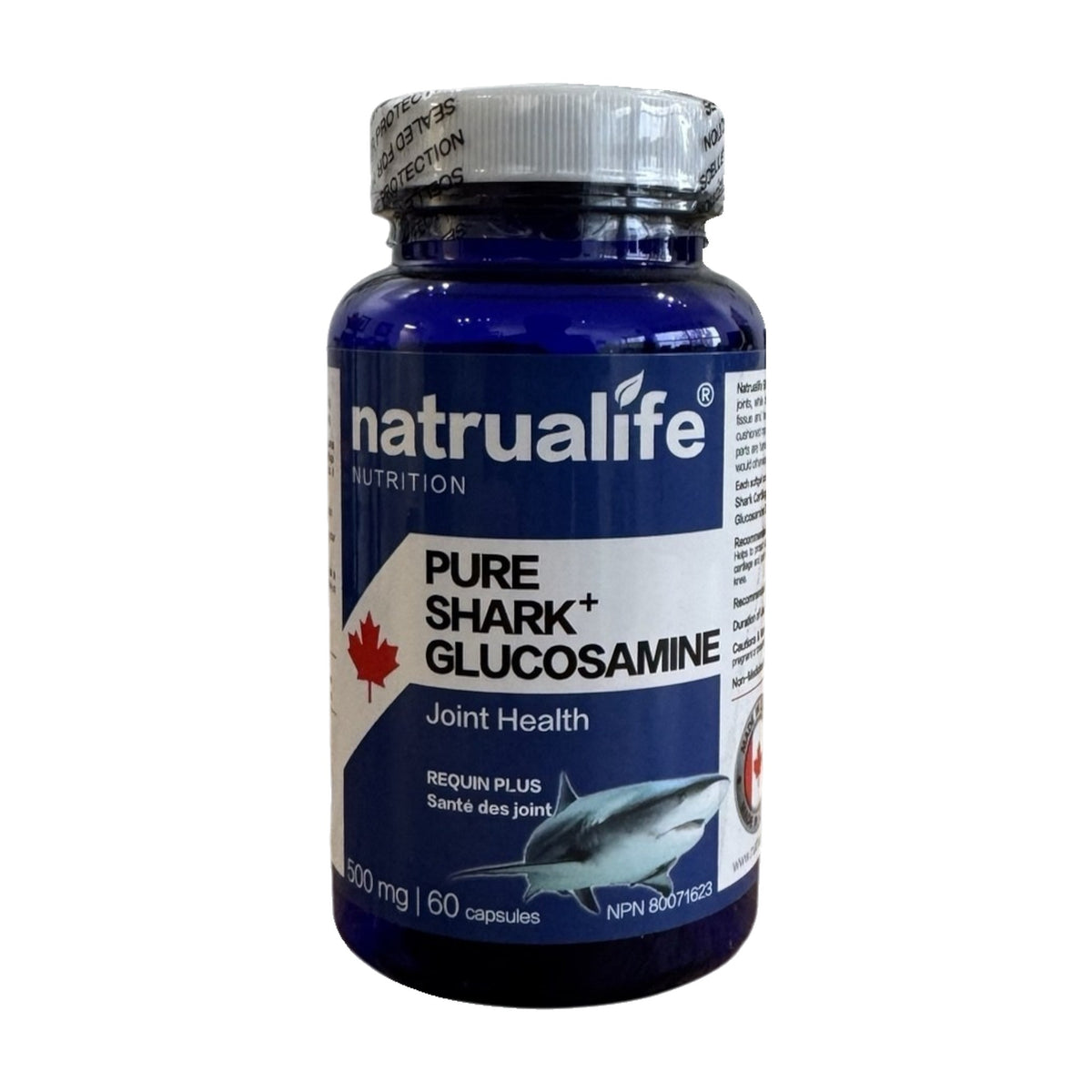 Pure Shark+ Glucosamine 500 mg, front of bottle