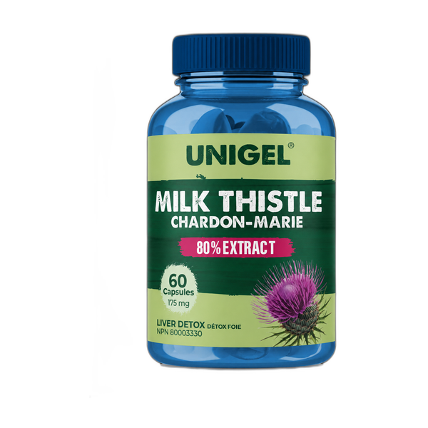 Unigel Milk Thistle 80% Extract liver detox bottle