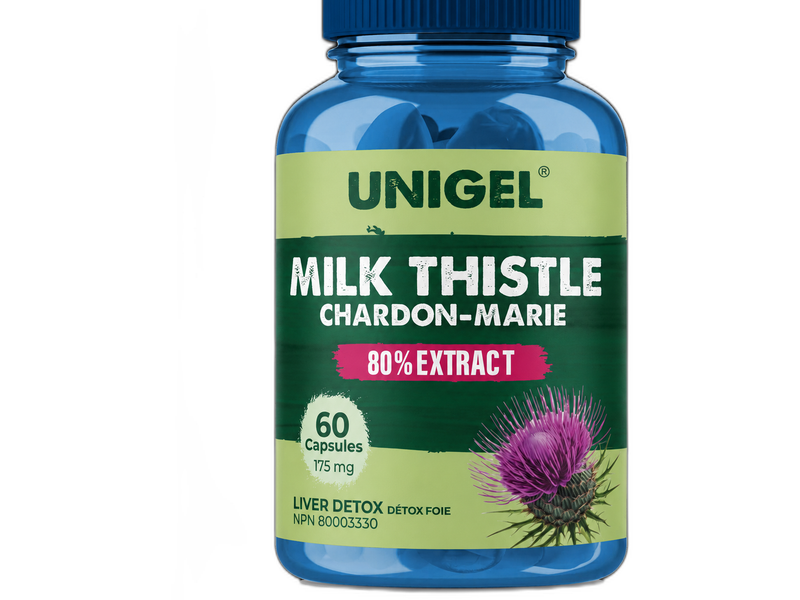 Unigel Milk Thistle 80% Extract liver detox bottle