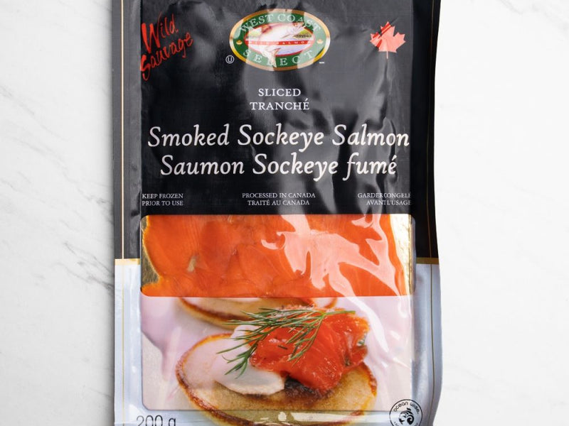 Saumon sockeye fumé à froid, tranché